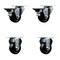 Service Caster 3'' Hard Rubber Wheel Swivel Top Plate Caster Set with 2 Posi Brakes 2 Rigid, 4PK SCC-20S314-HRS-PLB-2-R-2 - alternate 1